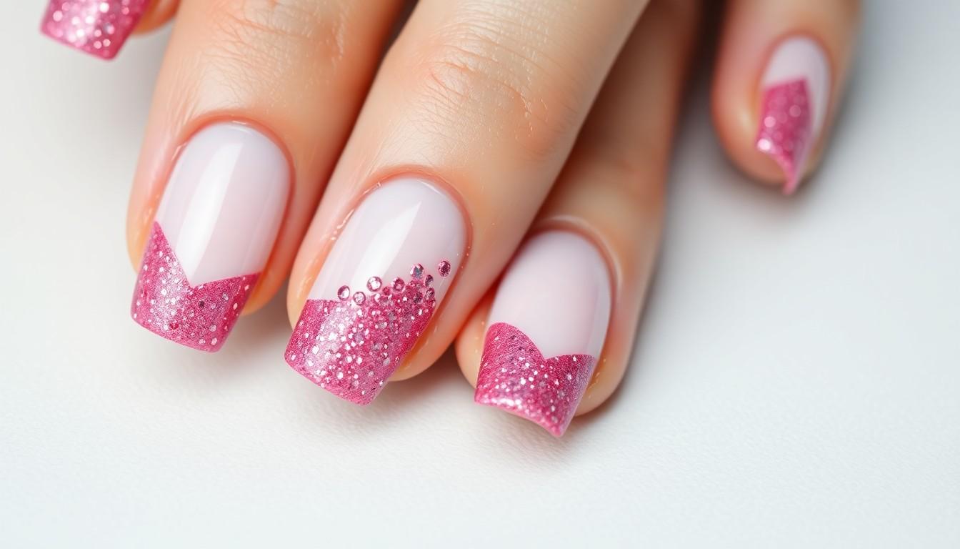 15 Stunning Pink Glitter Nail Ideas for Every Occasion | Sparkle in Style 14 15 Stunning Pink Glitter Nail Ideas for Every Occasion | Sparkle in Style 13