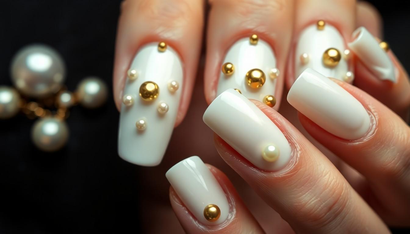 15 Elegant White and Gold Nail Ideas for Any Occasion | Trending 2025 Designs 12 15 Elegant White and Gold Nail Ideas for Any Occasion | Trending 2025 Designs 11