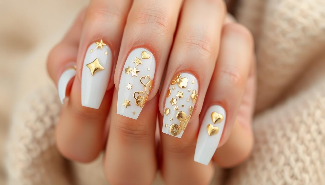 15 Elegant White and Gold Nail Ideas for Any Occasion | Trending 2025 Designs 18 15 Elegant White and Gold Nail Ideas for Any Occasion | Trending 2025 Designs 17